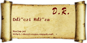Dóczi Róza névjegykártya